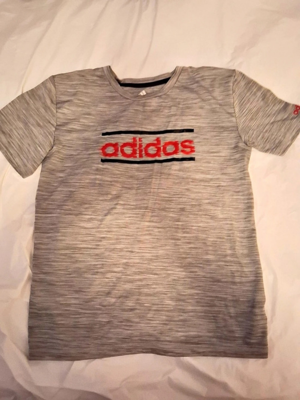 adidas Short Sleeve Athletic Tee Gray Size Medium